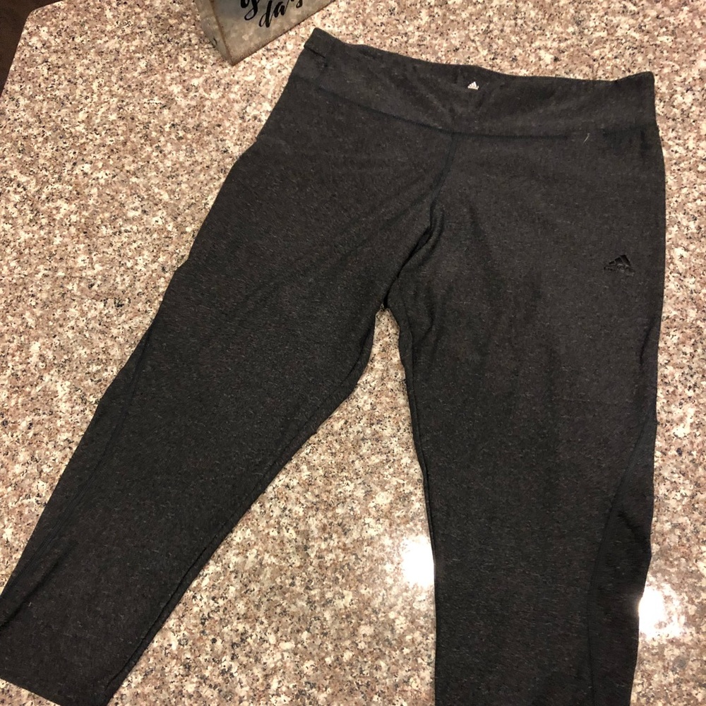 Adidas grey workout crops